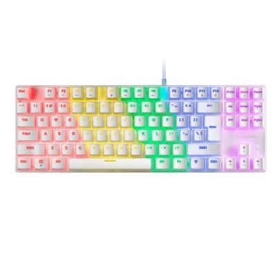 Abbildung von Mars Gaming MK80 Weiß, Mechanische Tastatur TKL FRGB, Antighosting, Switch Mechanischer Blau, US Sprache