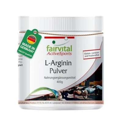 Abbildung von Fairvital L Arginin Pulver 400g 100% pures HCL ohne Zusatzstoffe vegan Aminosäure