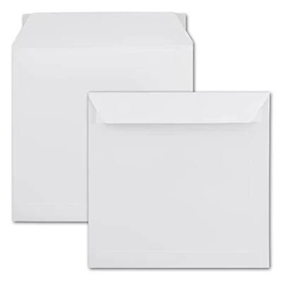 Abbildung von 25x große quadratische Briefumschläge 22 x cm Weiß 100 g/m² Für ganz besondere Anlässe Haftklebung