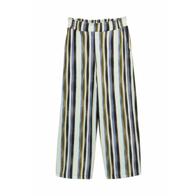 Abbildung von TOM Tailor Denim HIGH Waist Culotte Stoffhose, Damen, Größe: Large, Watercolor stripe
