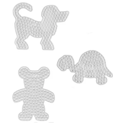 Abbildung von Hama MAXI Perlen Stiftplatte 8202 Hund, 8204 Teddy und 8210 Schildkröte