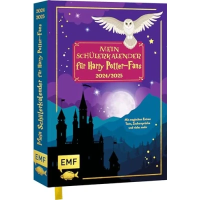 Abbildung von Mein Schülerkalender für Harry Potter Fans! 2024/2025: Der Timer Fans Mit vielen Extras: Tests, Zaubersprüche und vieles mehr ... goldener Glanzfolie Leseband