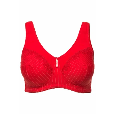 Abbildung von Ulla Popken Damen Entlastungs BH, ohne Bügel, Strassanhänger, Cup C G BRA, neon rot, 110C