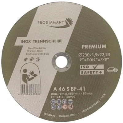 Abbildung von PRODIAMANT Trennscheibe 230mm x 1,9mm 10 Stück Inox Flexscheibe für Metall Stahl und Edelstahl