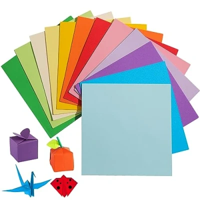 Abbildung von Origami Papier, 240 Blatt, 20 leuchtende Farben, 15,2 cm, 80 g/m², doppelseitiges quadratisches Faltpapier für DIY Schul Kunsthandwerksprojekte, Kinder und Erwachsene