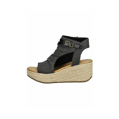 Abbildung von Blowfish Malibu Keilsandalette, Damen, Größe: 38, Washed black Schuhe