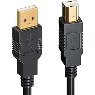 Abbildung von deleyCON 15m Aktives USB Druckerkabel Scannerkabel Datenkabel 2.0 A Stecker zu B für Drucker Scanner Fax Multifunktionsdrucker Printer Schwarz