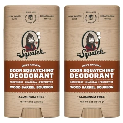 Abbildung von Dr. Squatch Deodorant für Männer Holzfass Bourbon Aluminiumfreies natürliches (78.4 ml, 2er Pack)