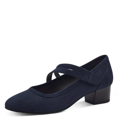 Abbildung von Jana Damen Pumps mit Riemen Kleiner Absatz Vegan, Blau (Ocean), 37 EU