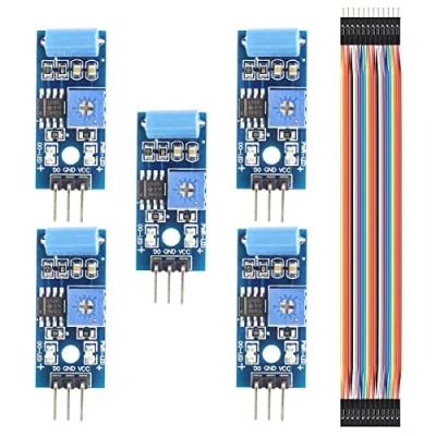 Abbildung von Youmile 5 Stück Vibrationssensor Modul SW 420 Bewegungsalarm Schalter Detektor Elektronisches DIY Kit für Arduino mit Dupont Kabel