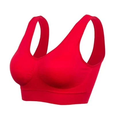 Abbildung von Boolavard Comfort BH Seamless Bustier Freizeit und Sport BH, Sporttop, Nahtlos, Form Top ohne Bügel, Ahh Bra Wohlfühl (L, Rot)