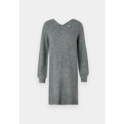 Abbildung von JDY Jdyelanora V NECK Dress Strickkleid, Damen, Größe: Small, Dark grey melange