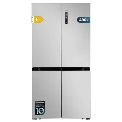 Abbildung von Cecotec Amerikanischer Kühlschrank, 4 Türen, Edelstahl, 490 l, 4D 183 cm hoch, 91 breit, geringer Stromverbrauch, Inverter Plus, Fast Cooling und Freezing, Total NoFunktion Rost