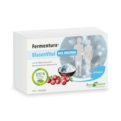 Abbildung von Aura Natura Fermentura Blasenvital mit D Mannose, Cranberry Extrakt &amp; fermentiertem Beerenmix 60 vegane Kapseln