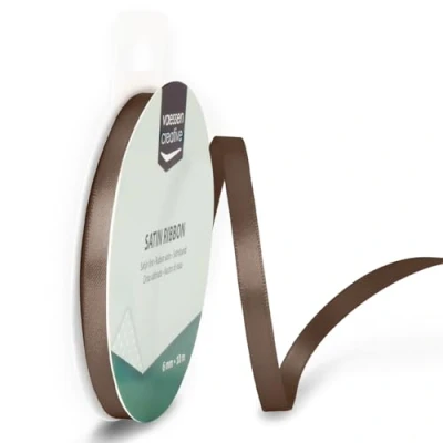Abbildung von Vaessen Creative 301002 1023 Satinband Milchschokolade Braun, 6 mm x 10 Meter, Schleifenband, Dekoband, Geschenkband und Stoffband für Hochzeit, Taufe Geburtstagsgeschenke, 6MM
