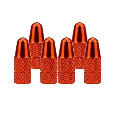 Abbildung von SENZEAL 6 pcs Ventilkappen Französisch Fahrrad Ventil Reifen aus Aluminiumlegierung Orange