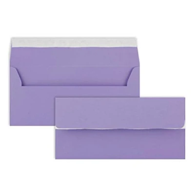 Abbildung von 25 Brief Umschläge DIN Lang Violett 110 g/m² 11 x 22 cm sehr formstabil Haftklebung Qualitätsmarke: FarbenFroh by GUSTAV NEUSER