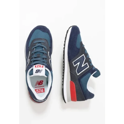 Abbildung von New Balance 574 Unisex Sneaker low Stone blue outerspace (ML574EAE), Größe: 43, (ml574eae) Leder und textil