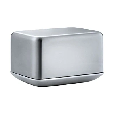 Abbildung von blomus BASIC Butterdose Edelstahl matt, 125 g Butter, 63637, Silber