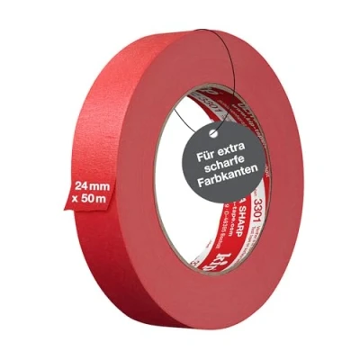 Abbildung von Kip MASKING TEC Feinkrepp Ultra Sharp Kreppband 24 mm x 50 m Klebeband für Innen &amp; Außenbereich Perfekte Farbkanten Ausgewogene Klebkraft