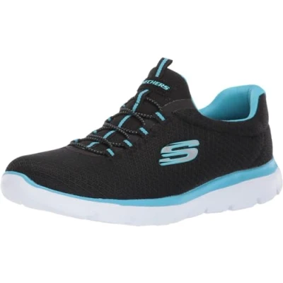 Abbildung von Skechers Damen Summits Sneaker, Black Turquoise, 40 EU