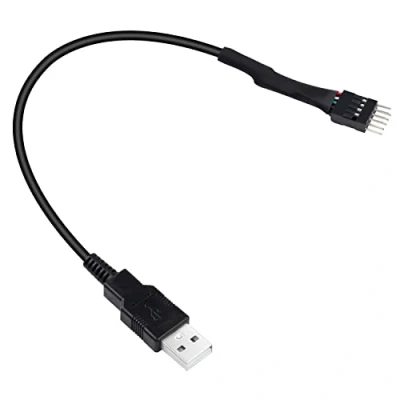 Abbildung von USB A auf 9 Pin Header, Motherboard Male IDC Dupont to 2.0 Typ Cable Cord Extender Adapter Converter 20cm