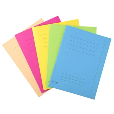 Abbildung von Exacompta 435000E Aktendeckel (mit Beschriftungsfeld, Recycling Karton 250 g, DIN A4) 50er Pack zufällige farbe