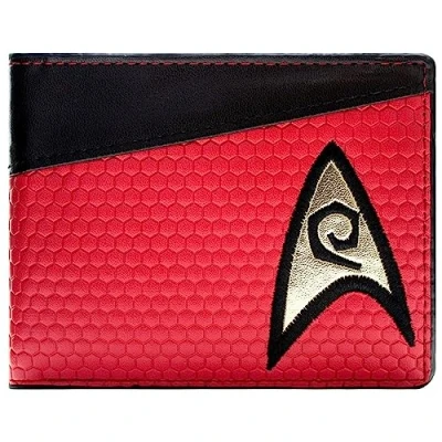 Abbildung von Enterprise USS Starfleet Emblem Voyage Ingenieuruniform Geldbörse/Geldbeutel Bi Fold Münztasche &amp; Kartenhalter, Rot