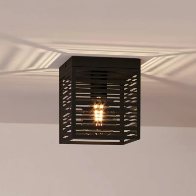 Abbildung von Eglo 900355 Deckenleuchte PIEDRITAS E27 1X40W schwarz L:18cm B:18cm H:20.5cm dimmbar