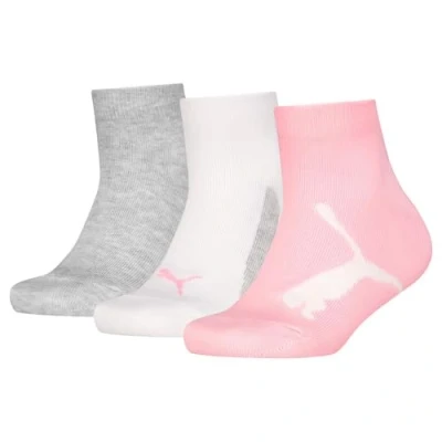 Abbildung von PUMA Unisex Kids BWT Recycled Cotton Quarter Sock, Pink/Grey, 35/38 (3er Pack)