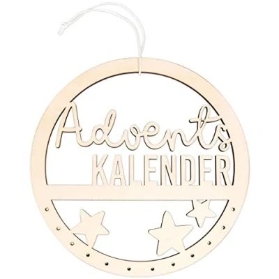 Abbildung von Papierdrachen Aufhängung für Adventskalender Geschenke aus Holz in naturfarben und schwarz Weihnachtskalender zum Selbstbasteln kombinierbar mit Stoffsäckchen Ring Set 3