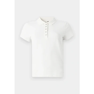 Abbildung von Tommy Hilfiger GOLD Button SLIM POLO Poloshirt, Damen, Größe: XXS, Ivory silk