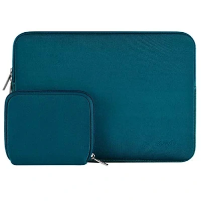 Abbildung von MOSISO Laptop Hülle Tasche Kompatibel mit MacBook Air/Pro Retina,13 13,3 Zoll Notebook,Kompatibel Pro 14 2024 2021 M3 M2 M1 Chip Max,Neopren Sleeve Klein Fall,Deep Teal