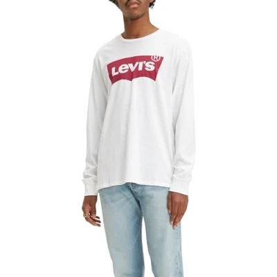 Abbildung von Levi&#039;s Graphic CREW Langarmshirt, Herren, Größe: XXL, Better white