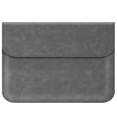 Abbildung von TECOOL 12.3 13 Zoll Laptophülle Tasche MacBook Air Hülle Faux Leder für 2018 2020 2022 M2 A2681/M1 A2337/A1932/A2179, 2016 2022MacBook Pro M1 M2, Dell XPS 13, Surface Pro, Grau