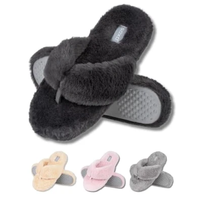 Abbildung von soxo Plüsch Hausschuhe Damen Lustige Geschenke Pantoletten Für Frauen Slipper Flip Flops Geschenk 39/40 Graphit