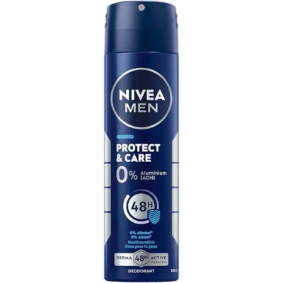 Abbildung von NIVEA MEN Protect &amp; Care Deo Spray, hautfreundliches Deospray ohne Aluminium (ACH) mit 48h Schutz, pflegendes Deodorant Ethylalkohol (150 ml)
