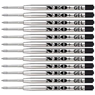 Abbildung von Hochwertige Ersatzfüllung für Kugelschreiber, feine Spitze 0.5 mm, 12 Stück. Sie ist auch mit Parker Stift kompatibel (12 x SCHWARZ GEL)