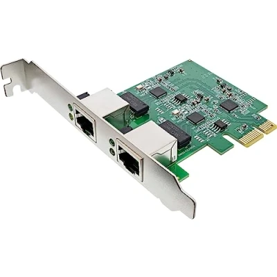 Abbildung von InLine® Dual Gigabit Netzwerkkarte, 2X RJ45 2.5GBit/s, PCIe x1, inkl. Low Profile Slotblech