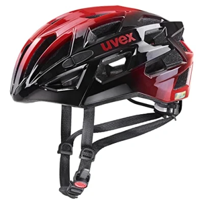 Abbildung von uvex race 7 sicherer Performance Helm für Damen und Herren individuelle Größenanpassung extra Aufprall Schutz black red 51 55 cm