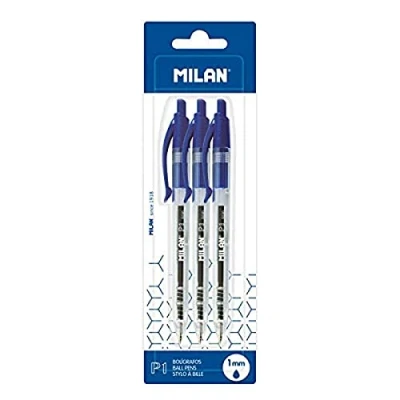 Abbildung von MILAN Blister 3 Kugelschreiber P1 blau BWM10445