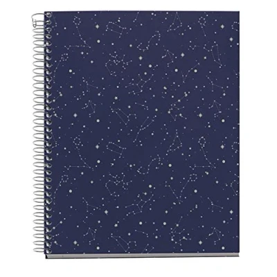Abbildung von Miquelrius Notizbuch, A5, extra starker Einband, 4 farbige Streifen, 120 Blatt, kariert, Papier 70 g, mikroperforiert mit 2 Löchern für Ringe, Blau