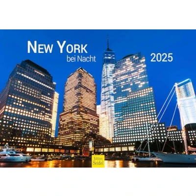 Abbildung von Edition Seidel Premium Kalender New York bei Nacht 2025 Format DIN A3 Wandkalender USA Amerika Big Apple Manhattan Times Square Metropole Skyline