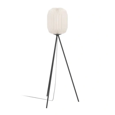 Abbildung von EGLO Stativ Stehleuchte Belgrave, Stehlampe Japanisch aus Metall in Schwarz und Papier Weiß, Dreibein Standleuchte Wohnzimmer, FSC, Wohnzimmerlampe mit E27 Fassung