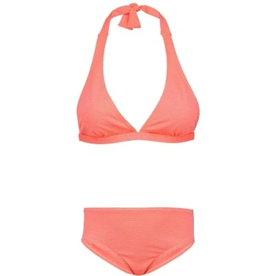 Abbildung von Aquarti Mädchen Bikini Set Bustier Bikinislip Zweiteiliger Badeanzug, Farbe: Zum Binden Jacquard Punkte Orange, Größe: 152