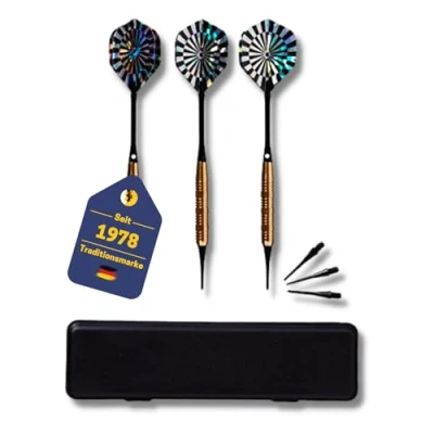 Abbildung von Best Sporting Safety Dartpfeile Sabre I 3 mit Kunststoffspitze &amp; Messinghülse Softdart Set E Dart Pfeile in 14 oder 18 g inkl. Ersatzspitzen Etui Zubehör