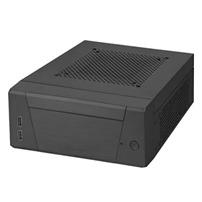 Abbildung von SilverStone Technology SST ML10B Milo Mini ITX kompaktes HTPC Desktop Gehäuse, modulares Design, Inklusive VESA Montageplatte, schwarz