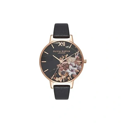 Abbildung von Olivia Burton Analog Quarzuhr für Damen mit Schwarzes Lederarmband OB16CS01