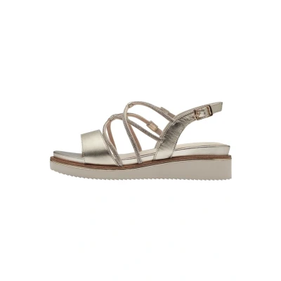 Abbildung von Tamaris Plateausandalette, Damen, Größe: 37, Light gold Schuhe
