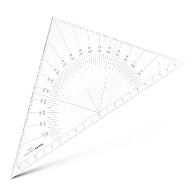 Abbildung von Aristo AR1558/2 Kursdreieck Sea (Hypothenuse 22,5 cm, aus glasklarem Plexiglas, Plexiglasgriff, Maß Skala 20 für Navigation in Luft und Seefahrt) 1 Stück, transparent